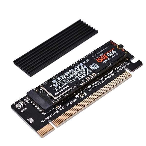EZDIY-FAB NVMe PCIe 4.0 Adapter: M.2 SSD to PCIe x16 with Heat Sink for 2230/2242/2260/2280 Support