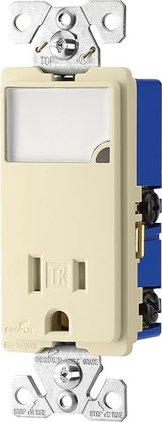 Buy Eaton TR7735A 3-Wire Receptacle Combo Nightlight - Tamper Resistant, Almond Finish