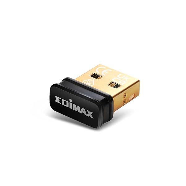 Edimax N150 Nano USB Wi-Fi 4 Adapter: 150Mbps, Plug-n-Play for Windows 11, Linux & Mac OS - Smallest Dongle for Fast Connectivity
