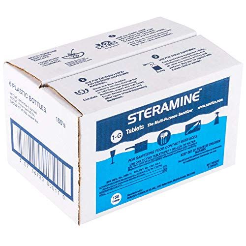 Edwards-Councilor S150E48 Steramine Sanitizer Tablets - 150 Count Bottle, Pack of 6 for Effective Disinfection