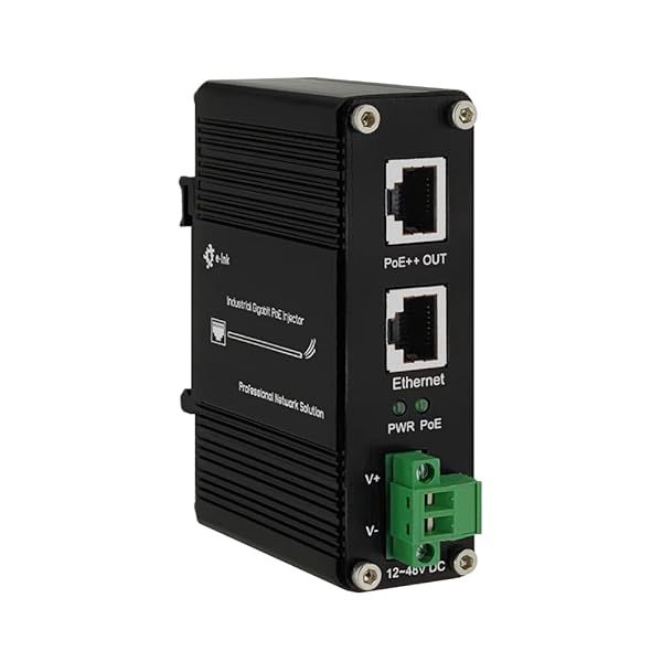 Buy Elenzk Industrial Gigabit PoE++ Injector 95W - Hardened IEEE802.3at/bt Adapter for DIN-Rail & Wall Mount
