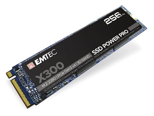 Emtec X300 Power Pro 256GB M.2 2280 PCIe Gen 3.0 SSD - High-Speed Internal Storage Upgrade