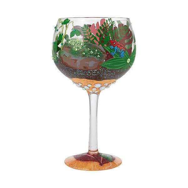 Enesco Designs by Lolita Rainforest Terrarium Copa Artisan Cocktail Glass 24 Ounce Multicolor