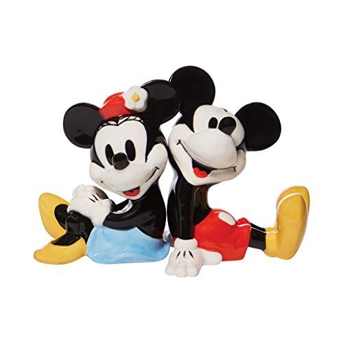 Enesco Disney Mickey & Minnie Mouse Salt and Pepper Shaker Set - 3.5 Inch Ceramic Collectible