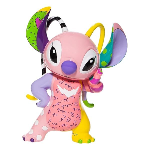 Enesco Disney Lilo & Stitch Angel Figurine by Romero Britto - 7.7 Inch Multicolor Collectible