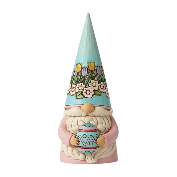 Enesco Jim Shore Heartwood Creek Gnome Figurine - 7.48 Inch Easter Egg Decor, Multicolor