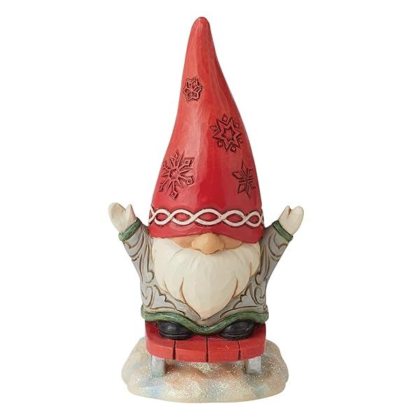 Enesco Jim Shore Heartwood Creek Gnome Sledding Figurine - 5.31 Inch Multicolor Collectible