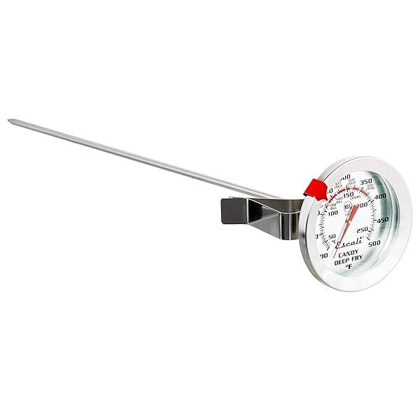 Escali AHC2 Stainless Steel Deep Frying & Candy Thermometer - 12-Inch Probe, NSF Certified with Pot Clip