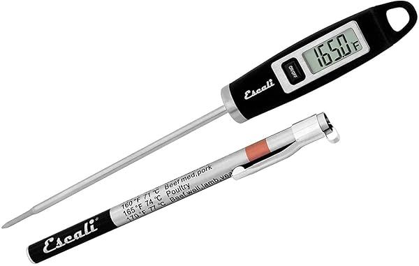 Escali DH1 Gourmet Digital Meat Thermometer Extra Long Probe NSF Certified Black for Perfect Cooking Every Time