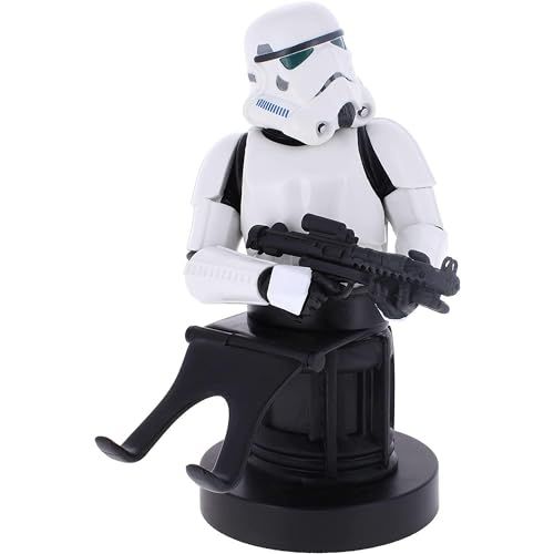 Exquisite Gaming Mandalorian Stormtrooper: Ultimate Star Wars Phone & Controller Holder - Licensed Cable Guy Stand