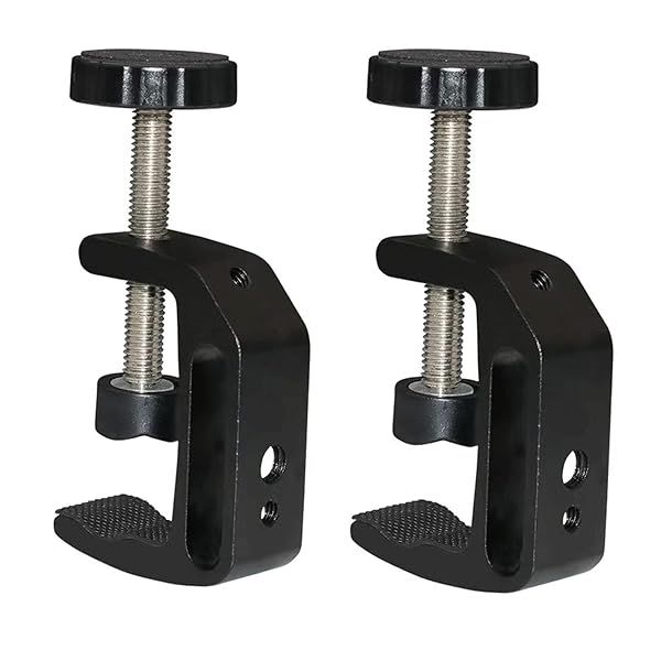 Buy Eyluck Universal C-Clamp 2-Pack - Heavy Duty Desktop Mount for Photography with Quick Release U Clip Holder