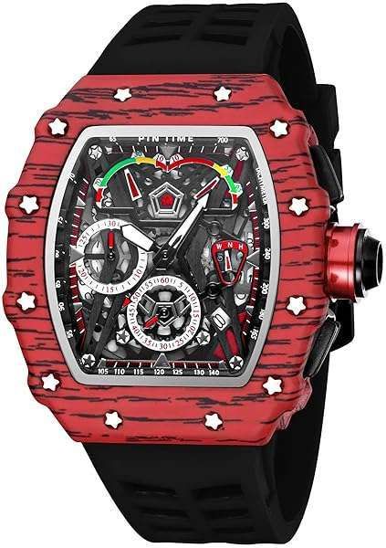 FANMIS Men's Luxury Tonneau Square Watch: Stylish Analog Chronograph with Luminous Design & Rubber Band