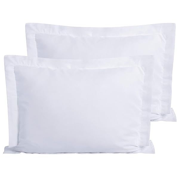 FLXXIE Microfiber Pillow Shams Set of 2 - Soft, Fade & Wrinkle Resistant Euro Sham Covers (White, 20x26 Inches)