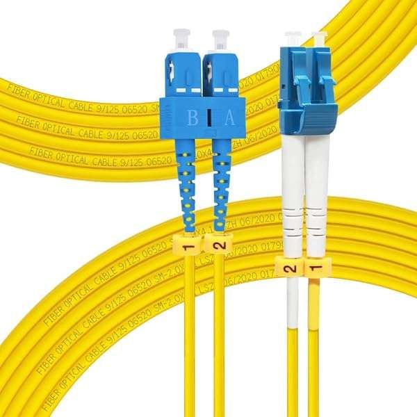 FLYPROFiber 10M OS2 SC to LC Fiber Patch Cable - 1G/10G Single Mode Duplex 9/125um LSZH | Lengths 1m-50m