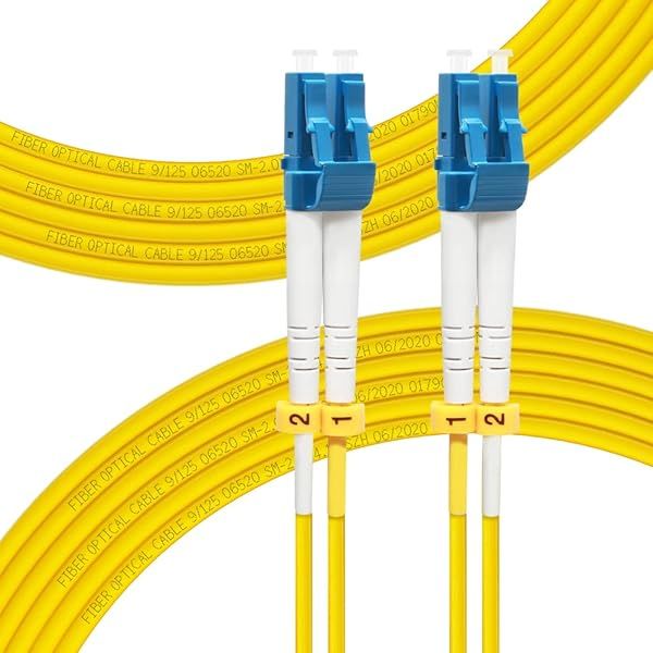 FLYPRO Fiber 20M OS2 LC to LC Patch Cable Single Mode Duplex 9/125um LSZH High Speed Fiber Optic Cord for 1G 10G Networks