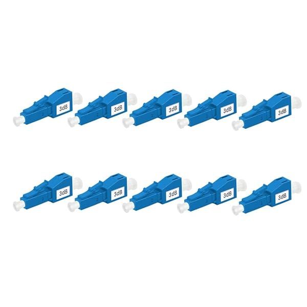 FLYPRO Fiber 3dB LC Attenuator LCUPC SM Single Mode Fixed Fiber Optic Attenuator Male Female 10 Pack