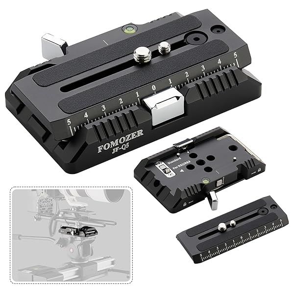 FOMOZER 120mm Tripod Quick Release Plate and Clamp Kit for Manfrotto 501 502 DJI Gimbals Dual Mode Heavy Cinema Camera Mount Adapter