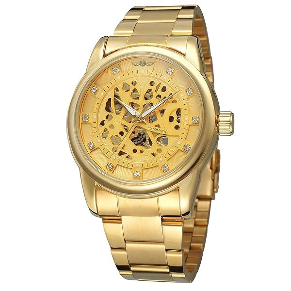 Forsining Men's Automatic Mechanical Skeleton Watch Stainless Steel Bracelet Stylish Timepiece