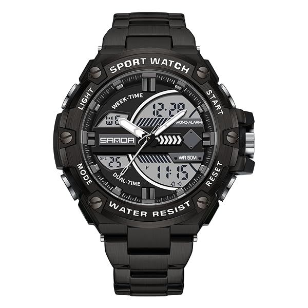Forsining Mens Military Sports Waterproof Analog Digital Tactical Army Watch with Date Multi Function LED Alarm Stopwatch