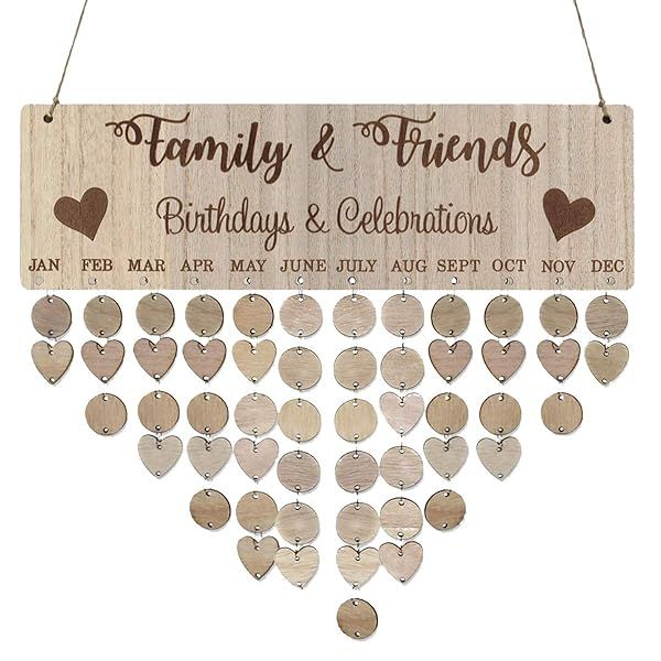 DIY Wooden Birthday & Anniversary Reminder Calendar for Family & Friends - Perfect Hanging Decoration