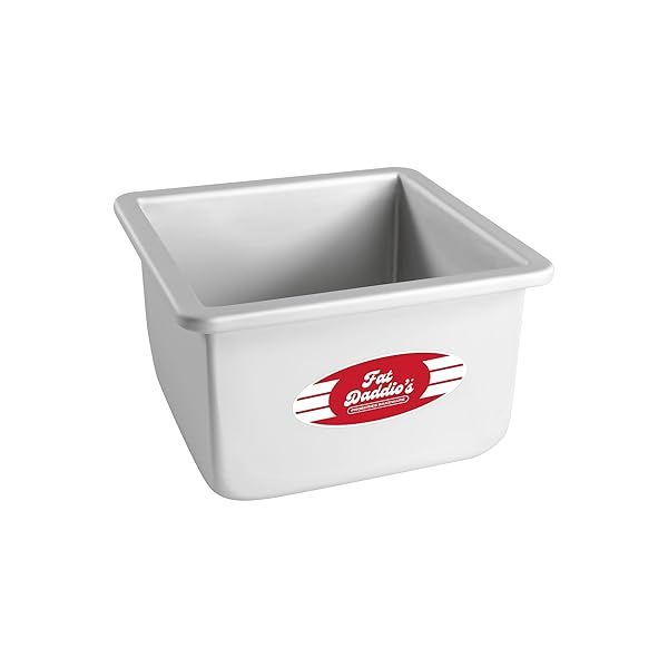 Fat Daddio's Anodized Aluminum Square Cake Pan 6x4 Inch Durable Nonstick Bakeware for Perfect Cakes