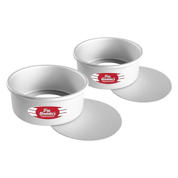 Fat Daddio's Anodized Aluminum Round Cheesecake Pans 2 Piece Set 7 x 3 Inch for Perfect Baking