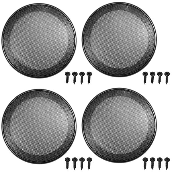 Fielect 4Pcs 6.5inch Speaker Grill Cover Mesh Decorative Woofer Guard Protector Black Cloth with Screws Audio Accessories