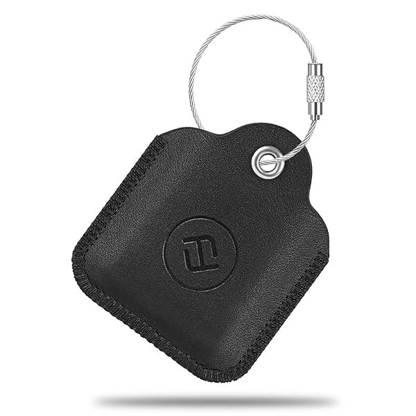 Fintie Genuine Leather Case for Tile Mate Pro Sport Style Cube Key Finder Anti Scratch Cover with Keychain Black