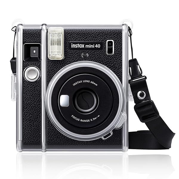 Fintie Clear Case for Fujifilm Instax Mini 40 Instant Film Camera with Removable Shoulder Strap Durable PVC Cover