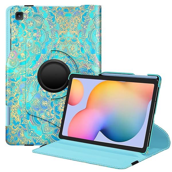 Fintie Rotating Case for Samsung Galaxy Tab S6 Lite 10.4 Inch with S Pen Holder 360 Degree Swivel Stand Auto Sleep Wake Shades of Blue