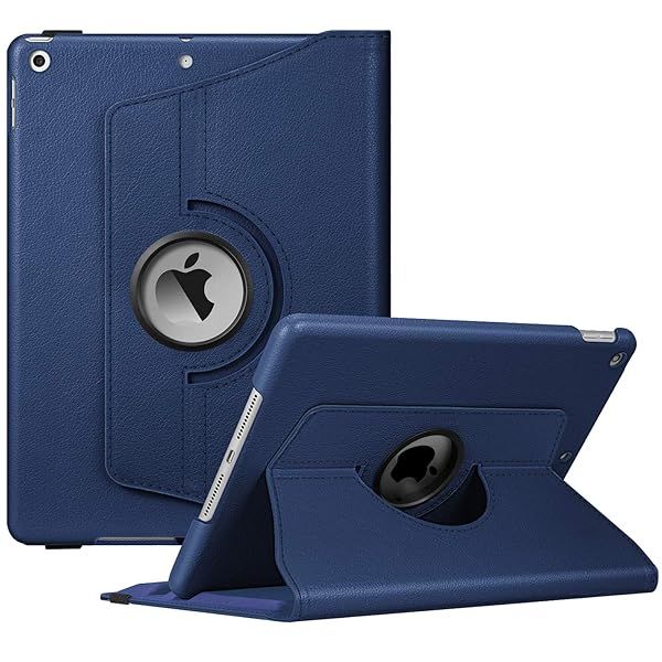 Fintie 360 Degree Rotating Case for iPad 9th 8th 7th Generation 10.2 Inch with Pencil Holder Auto Wake Sleep Navy