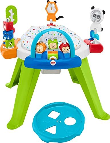 Fisher-Price 3-in-1 Spin & Sort Activity Center: Baby to Toddler Play Table with Playmat & 10+ Activities - Retro Roar