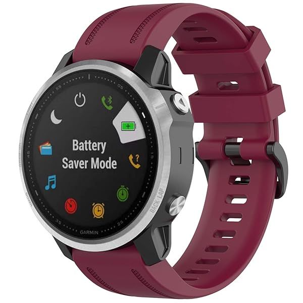 Garmin Fenix 6S Pro & 5S Plus Silicone Bands - Quick Fit 20mm Replacement Straps for Men & Women (Red)