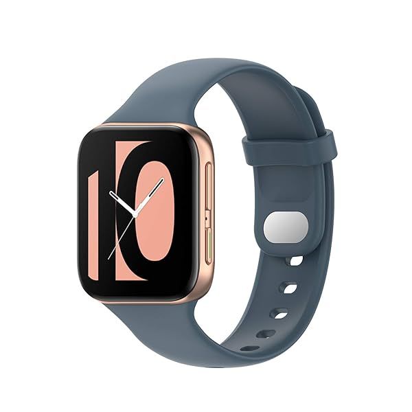 FitTurn Silicone Watch Band for Oppo 41mm & 46mm - Stylish Replacement Strap with Metal Button (Cyan) for Men & Women