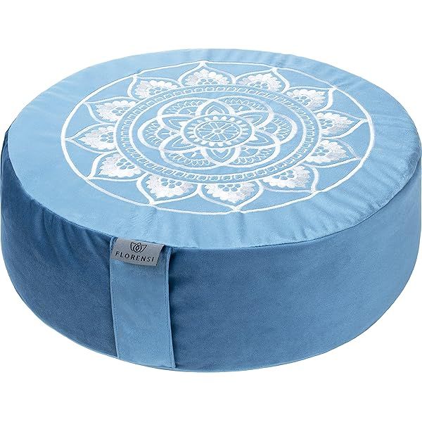 Florensi Meditation Cushion: Comfortable Tibetan Floor Pillow for Yoga & Meditation - Large Velvet Seating for Adults
