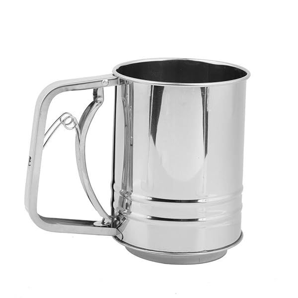 Stainless Steel Manual Flour Sifter Fine Mesh Strainer for Kitchen Cooking and Baking