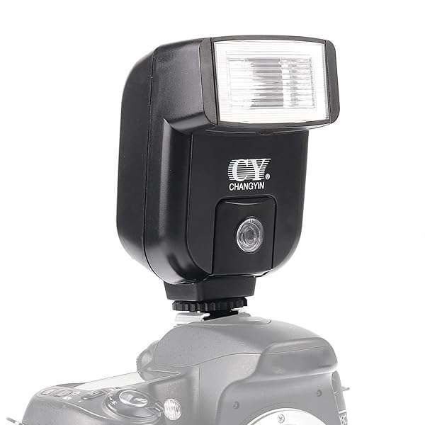 FocusFoto YINYAN CY-20 Universal Hot Shoe Flash for Nikon, Canon, Panasonic & More - Speedlight with Sync Port