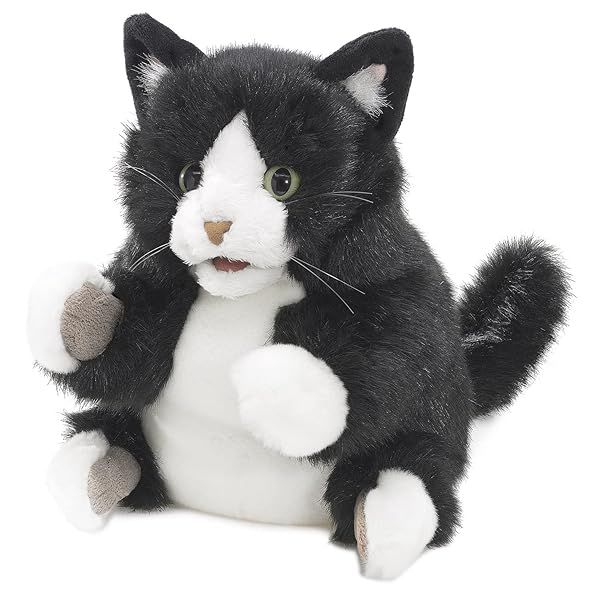 Folkmanis Tuxedo Kitten Hand Puppet Black and White for Kids and Collectors