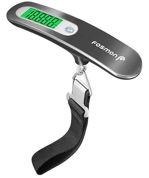 Fosmon Digital Luggage Scale: 110lbs Capacity, Portable Stainless Steel with LCD Backlight & Tare Function for Travelers