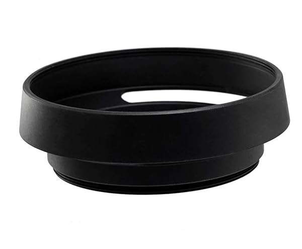 Fotasy 52mm Metal Curved Lens Hood - Vented Screw-in for Fuji, Leica, Panasonic, Olympus, Sony Cameras