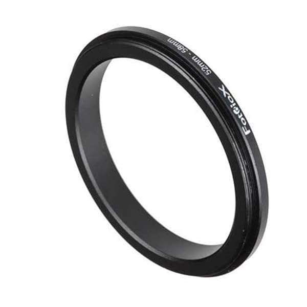 Fotodiox 52mm to 58mm Macro Close-Up Reverse Ring for Nikon, Canon, Sony & More - Anodized Black Metal