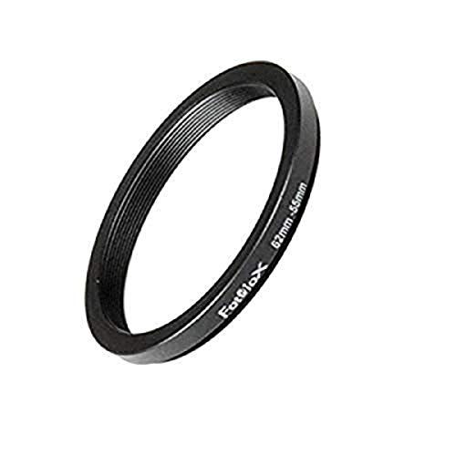 Fotodiox 62mm to 55mm Metal Step Down Ring - Anodized Black for Superior Durability