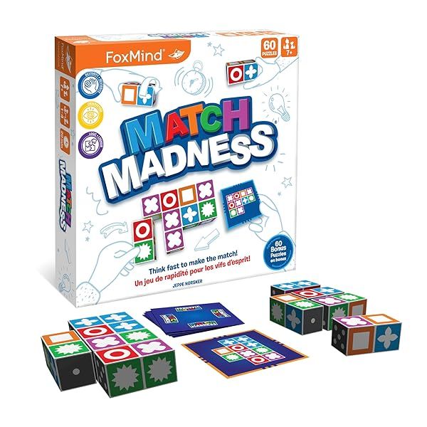 Foxmind Match Madness Board Game Dual Mode Visual Matching Game for Family Fun and Problem Solving