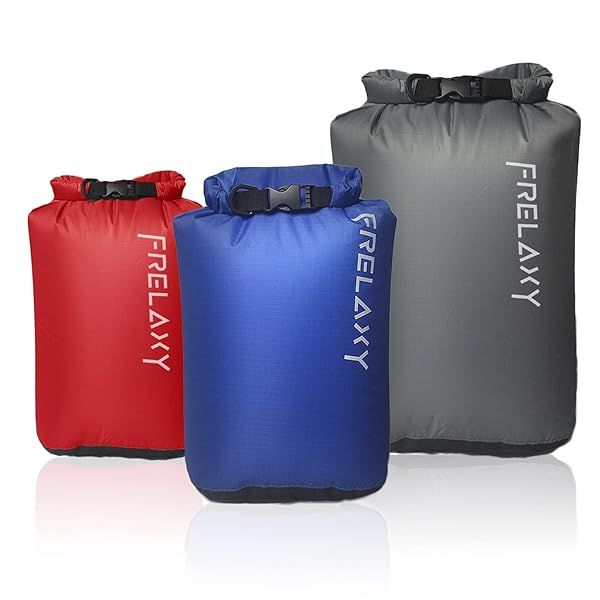 Frelaxy Dry Bag 3-Pack & 5-Pack: Ultralight Waterproof Sacks for Hiking, Kayaking, Camping & More