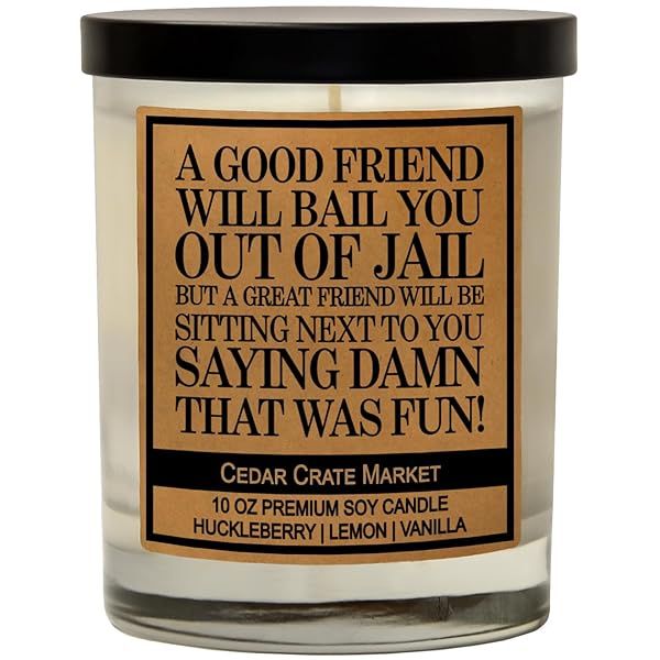 Friend Gifts for Women Scented Candle Friendship Gifts for Best Friends BFF Birthday Thanksgiving Christmas Huckleberry Lemon Vanilla