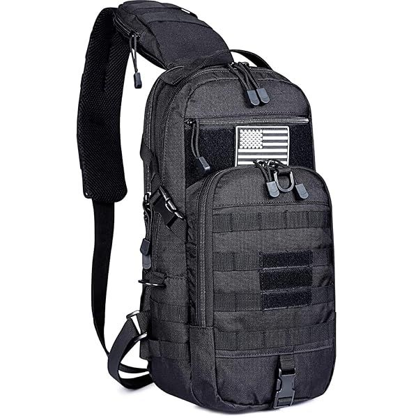 G4Free Tactical Sling Bag EDC Backpack Molle Chest Shoulder Assault Pack Outdoor Daypack Black