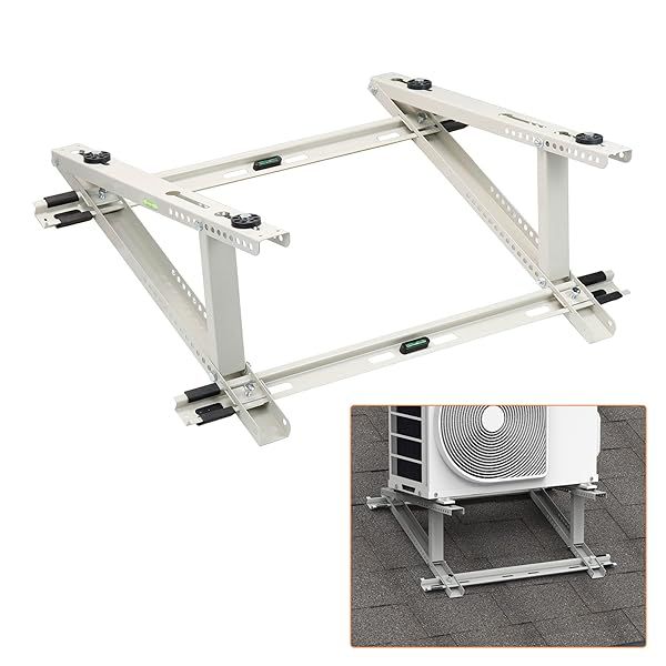 GCGOODS Adjustable Rooftop Mount Bracket for Ductless Mini Split Air Conditioner Units 9000-24000 BTU Stable and Universal Design