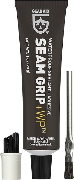 GEAR AID Seam Grip WP: Waterproof Sealant & Adhesive for Tents - 1 oz, 2 Pack - Clear & Durable Outdoor Fabric Repair