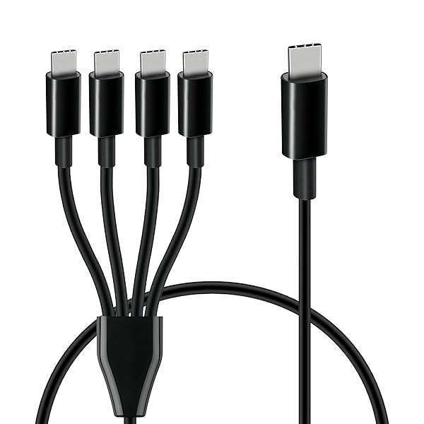 Buy GELRHONR 4-in-1 USB C Multi Charging Cable - Fast Charge for Mobile & Android (0.5m, Black)