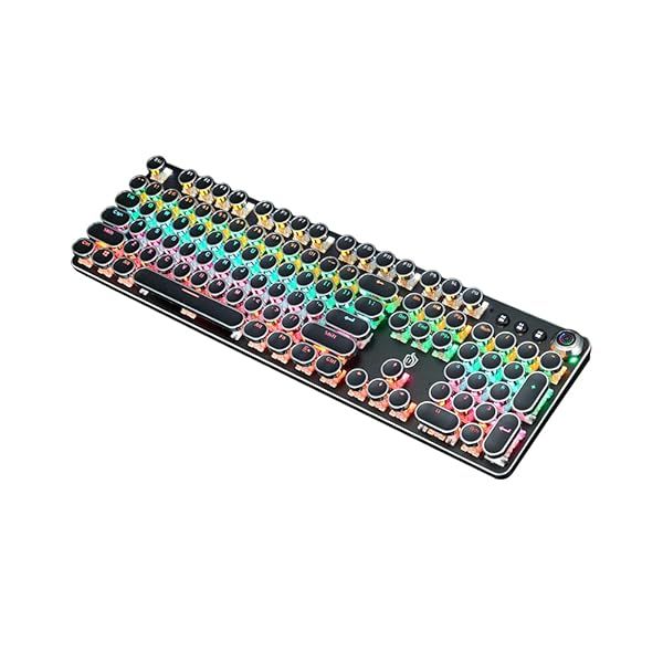 GUAZI K820 Retro Punk Luminous Mechanical Keyboard - Wired Gaming Keyboard with Unique Keycaps
